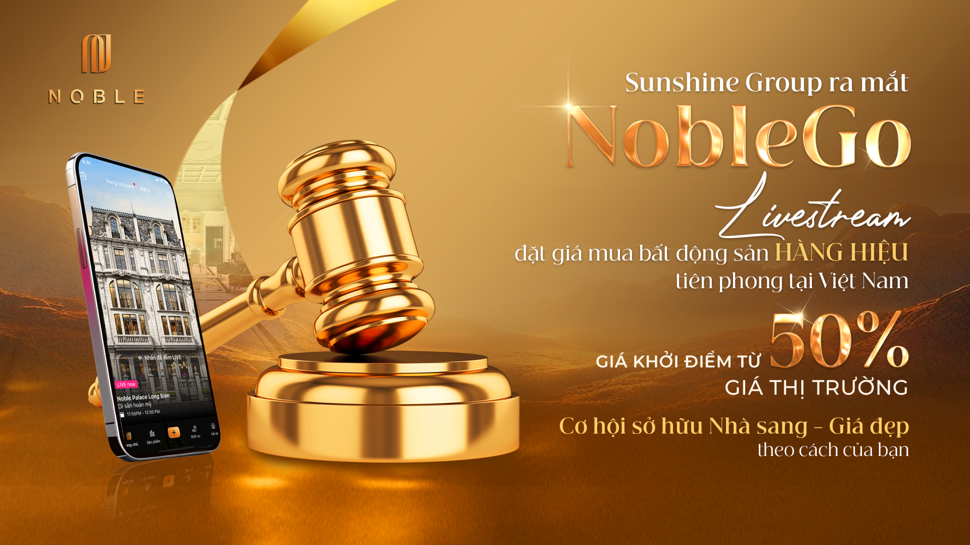 Ra mắt NobleGo livestream đặt giá mua bất động sản hàng hiệu tiên phong tại Việt Nam